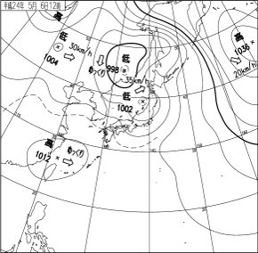 2012年5月6日12時00分の実況天気図